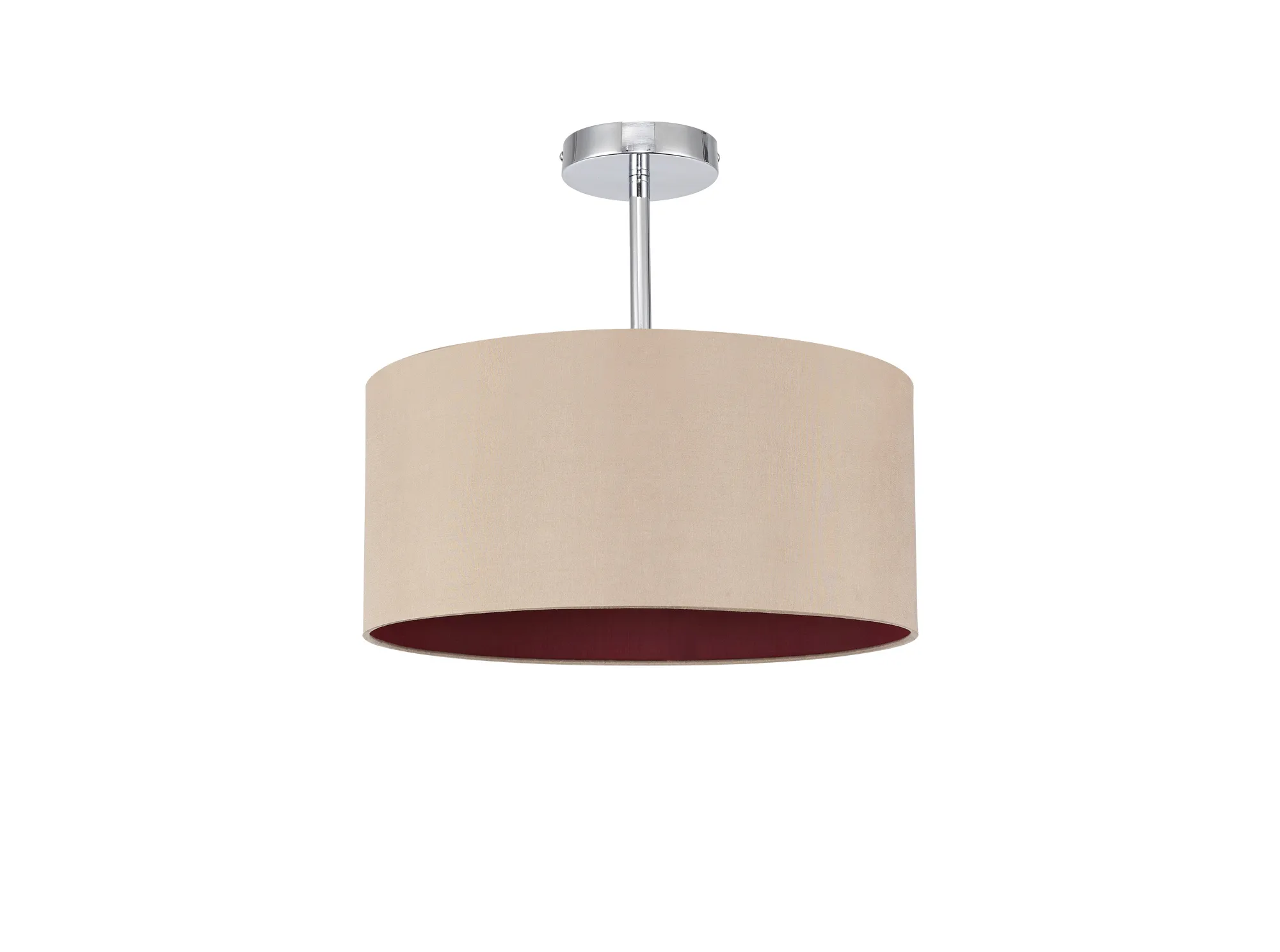 Baymont 40cm Semi Flush 1 Light Polished Chrome, Antique Gold/Ruby DK0092  Deco Baymont